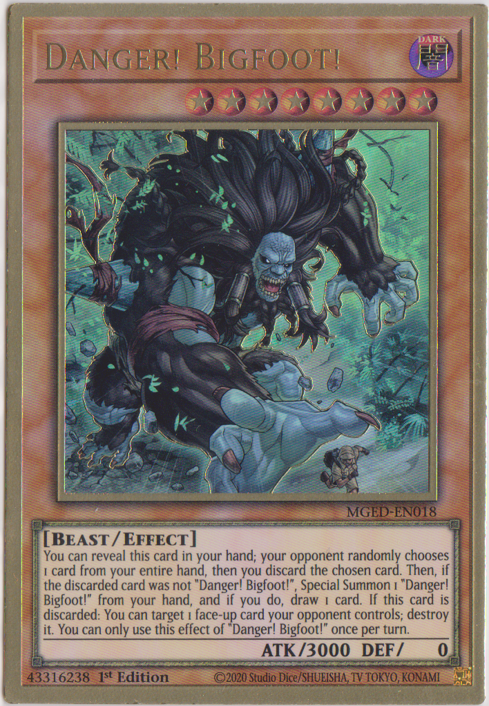 Danger! Bigfoot! (Alternate Art) - MGED-EN018 - Premium Gold Rare