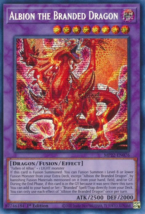 Yu-Gi-Oh! | Albion the Branded Dragon | MP22-EN076 | Prismatic Secret Rare | 1st Ed