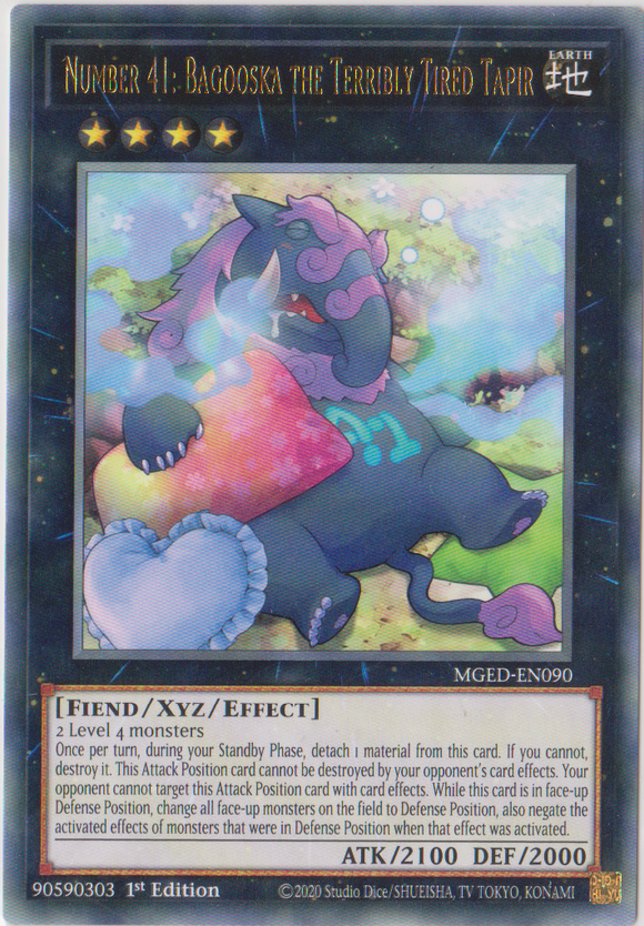 Yu-Gi-Oh! | Number 41: Bagooska the Terribly Tired Tapir | MGED-EN090 | Rare | 1st Edition