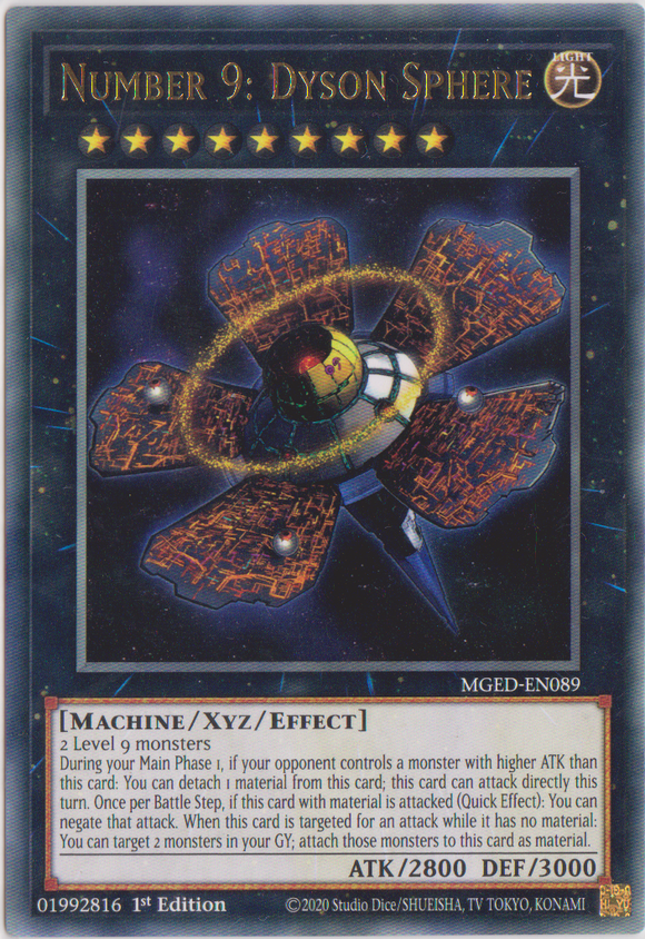 Yu-Gi-Oh! | Number 9: Dyson Sphere | MGED-EN089 | Rare | 1st Edition