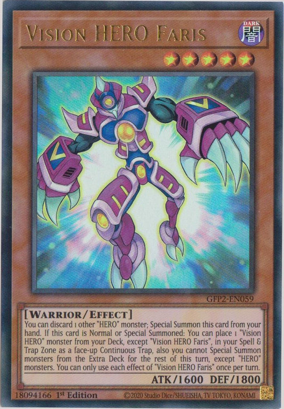 Yu-Gi-Oh! | Vision HERO Faris | GFP2-EN059 | Ultra Rare | 1st Ed