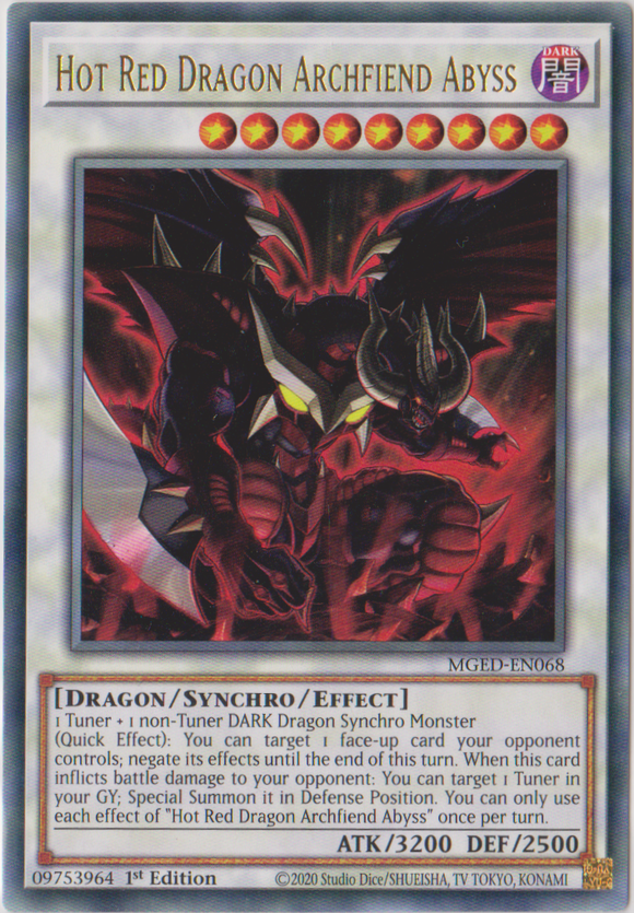 Yu-Gi-Oh! | Hot Red Dragon Archfiend Abyss | MGED-EN068 | Rare | 1st Edition