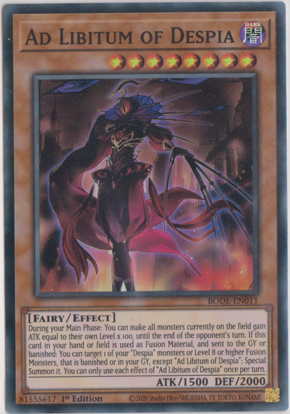 Yu-Gi-Oh! | Ad Libitum of Despia | BODE-EN011 | Super Rare | 1st Edition