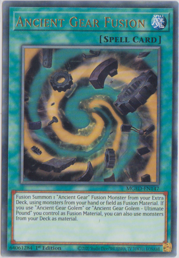 Yu-Gi-Oh! | Ancient Gear Fusion | MGED-EN147 | Rare | 1st Edition