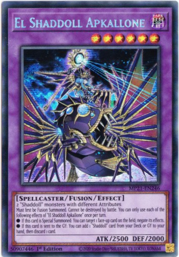 Yu-Gi-Oh! | El Shaddoll Apkallone | MP21-EN246 | Prismatic Secret Rare | 1st Edition