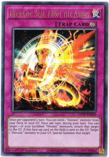 Yu-Gi-Oh! | Hieratic Seal from the Ashes | GFTP-EN058 | Ultra Rare | 1st Edition