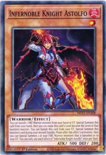 Yu-Gi-Oh! | Infernoble Knight Astolfo | MP21-EN108 | Common | 1st Edition