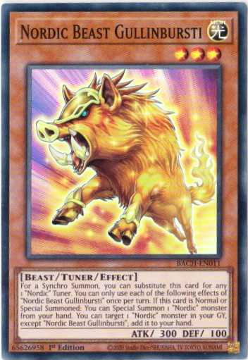 Yu-Gi-Oh! | Nordic Beast Gullinbursti | BACH-EN011 | Super Rare | 1st Edition