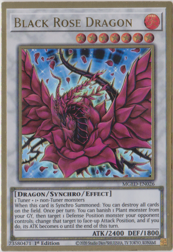 Yu-Gi-Oh! | Black Rose Dragon | MGED-EN026 | Premium Gold Rare | 1st Edition