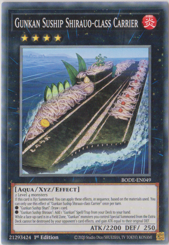 Yu-Gi-Oh! | Gunkan Suship Shirauo-class Carrier | BODE-EN049 | Common | 1st Edition