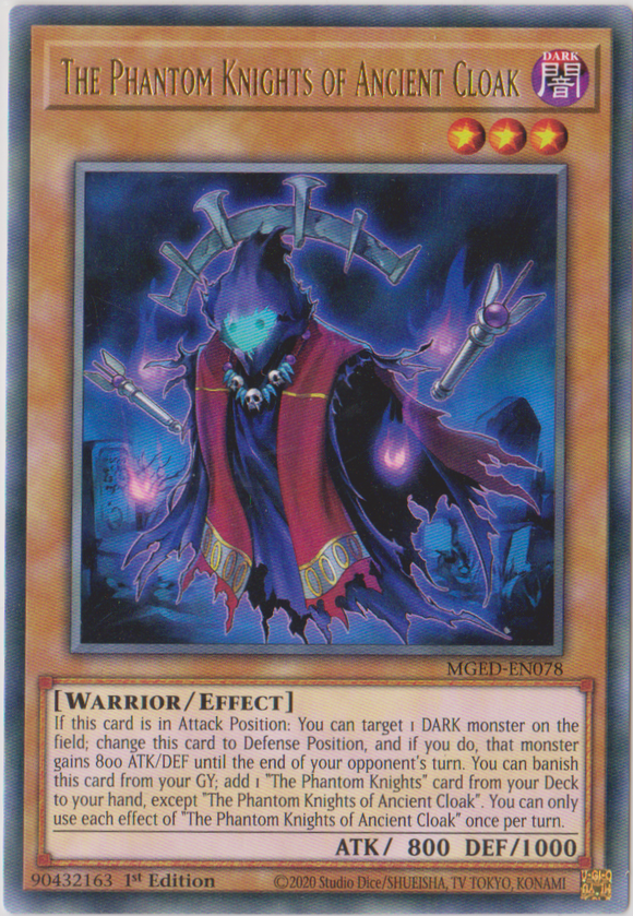 Yu-Gi-Oh! | The Phantom Knights of Ancient Cloak | MGED-EN078 | Rare | 1st Edition