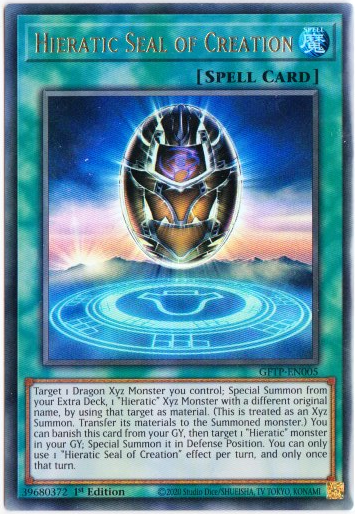 Yu-Gi-Oh! | Hieratic Seal of Creation | GFTP-EN005 | Ultra Rare | 1st Edition