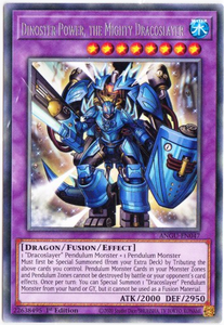 Yu-Gi-Oh! | Dinoster Power, the Mighty Dracoslayer | ANGU-EN047 | Rare | 1st Ed