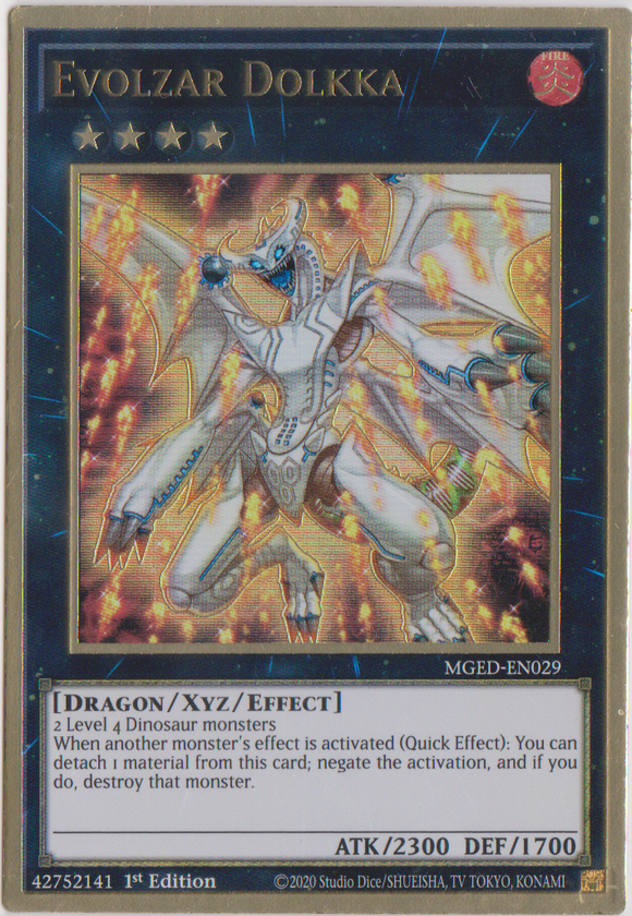 Yu-Gi-Oh! | Evolzar Dolkka | MGED-EN029 | Premium Gold Rare | 1st Edition