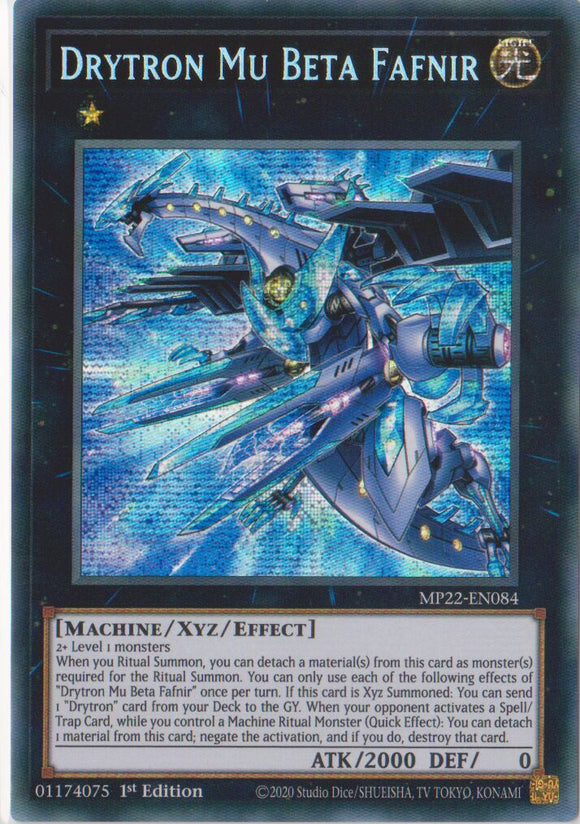 Yu-Gi-Oh! | Drytron Mu Beta Fafnir | MP22-EN084 | Prismatic Secret Rare | 1st Edition