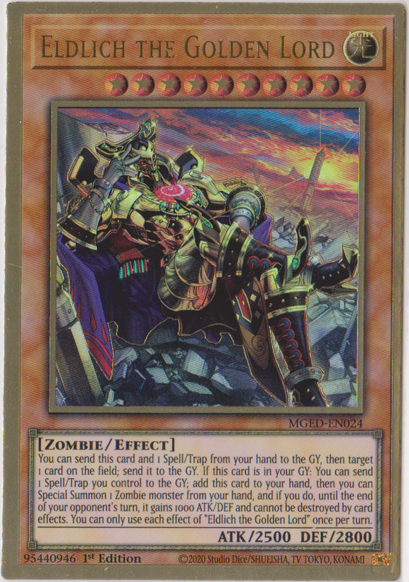 Yu-Gi-Oh! | Eldlich the Golden Lord | MGED-EN024 | Premium Gold Rare | 1st Edition