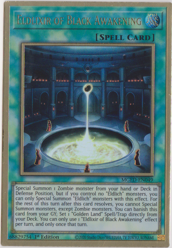 Yu-Gi-Oh! | Eldlixir of Black Awakening | MGED-EN049 | Premium Gold Rare | 1st Edition