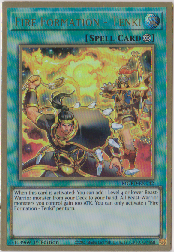 Yu-Gi-Oh! | Fire Formation - Tenki | MGED-EN042 | Premium Gold Rare | 1st Edition