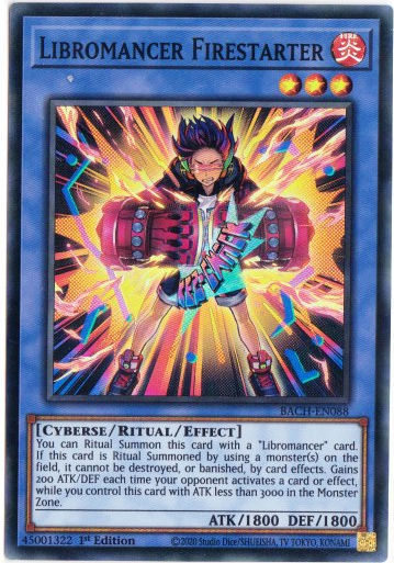 Yu-Gi-Oh! | Libromancer Firestarter | BACH-EN088 | Super Rare | 1st Edition