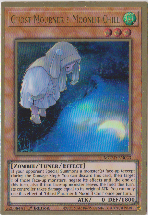 Yu-Gi-Oh! | Ghost Mourner & Moonlit Chill | Alternative Art | MGED-EN023 | Premium Gold Rare | 1st Edition