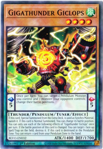 Yu-Gi-Oh! | Gigathunder Giclops | BLVO-EN032 | Common | 1st Ed