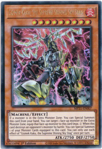 Yu-Gi-Oh! | Gizmek Kaku, the Supreme Shining Sky Stag | MP21-EN007 | Ultra Rare | 1st Edition