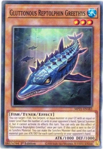 Yu-Gi-Oh! | Gluttonous Reptolphin Greethys | MP21-EN183 | Common | 1st Edition