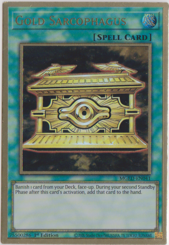 Yu-Gi-Oh! | Gold Sarcophagus | MGED-EN041 | Premium Gold Rare | 1st Edition