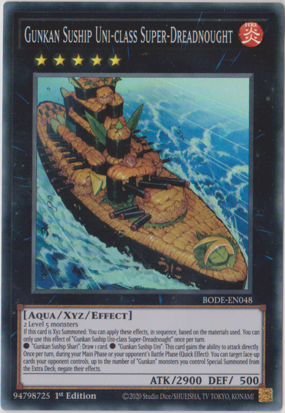 Yu-Gi-Oh! | Gunkan Suship Uni-class Super-Dreadnought | BODE-EN048 | Super Rare | 1st Edition