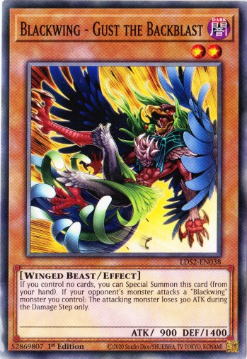 Yu-Gi-Oh! | Blackwing - Gust the Backblast | LDS2-EN038 | Common | 1st Ed