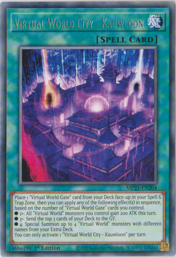 Yu-Gi-Oh! | Virtual World City - Kauwloon | MP21-EN204 | Rare | 1st Edition