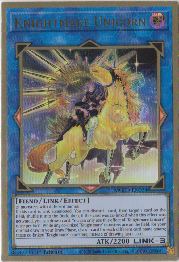 Yu-Gi-Oh! | Knightmare Unicorn | Alternative Art | MGED-EN034 | Premium Gold Rare | 1st Edition