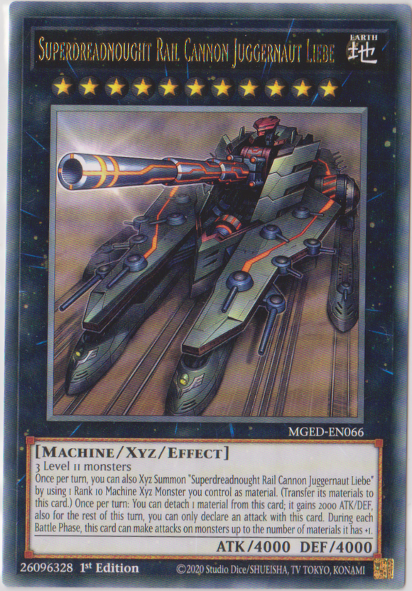 Yu-Gi-Oh! | Superdreadnought Rail Cannon Juggernaut Liebe | MGED-EN066 | Rare | 1st Edition