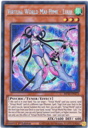 Yu-Gi-Oh! | Virtual World Mai-Hime - Lulu | MP21-EN173 | Prismatic Secret Rare | 1st Edition