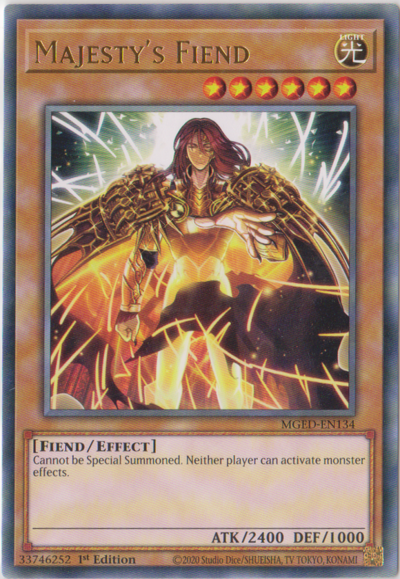 Yu-Gi-Oh! | Majesty's Fiend | MGED-EN134 | Rare | 1st Edition