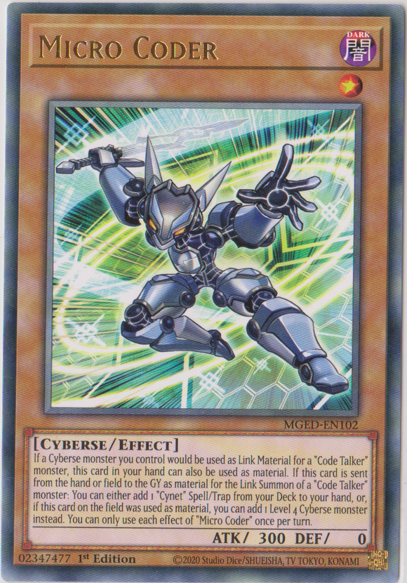 Yu-Gi-Oh! | Micro Coder | MGED-EN102 | Rare | 1st Edition