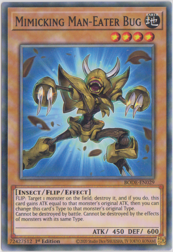 Yu-Gi-Oh! | Mimicking Man-Eater Bug | BODE-EN029 | Common | 1st Edition