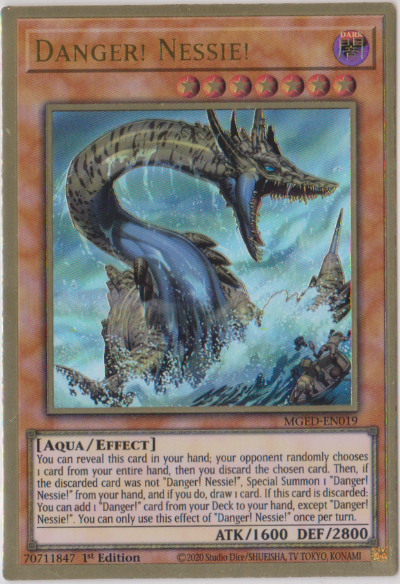 Yu-Gi-Oh! | Danger! Nessie! | MGED-EN019 | Premium Gold Rare | 1st Edition