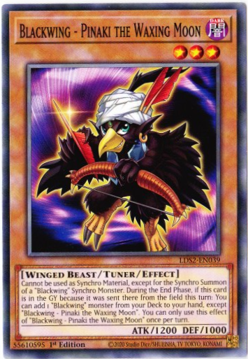 Yu-Gi-Oh! | Blackwing - Pinaki the Waxing Moon | LDS2-EN039 | Common | 1st Ed