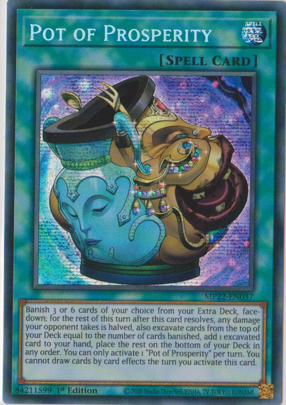 Yu-Gi-Oh! | Pot of Prosperity | MP22-EN037 | Prismatic Secret Rare | 1st Edition