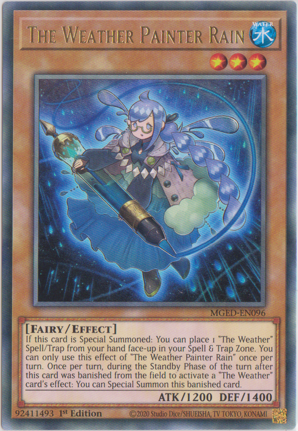 Yu-Gi-Oh! | The Weather Painter Rain | MGED-EN096 | Rare | 1st Edition