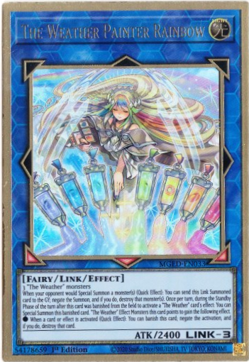 Yu-Gi-Oh! | The Weather Painter Rainbow | MGED-EN033 | Premium Gold Rare | 1st Edition