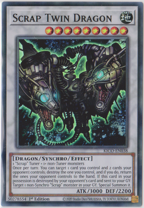 Yu-Gi-Oh! | Scrap Twin Dragon | KICO-EN038 | Super Rare | 1st Ed