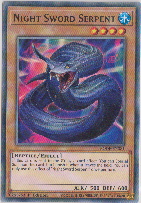 Yu-Gi-Oh! | Night Sword Serpent | BODE-EN081 | Common | 1st Edition