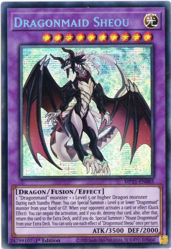 Yu-Gi-Oh! | Dragonmaid Sheou | MP21-EN065 | Prismatic Secret Rare | 1st Edition