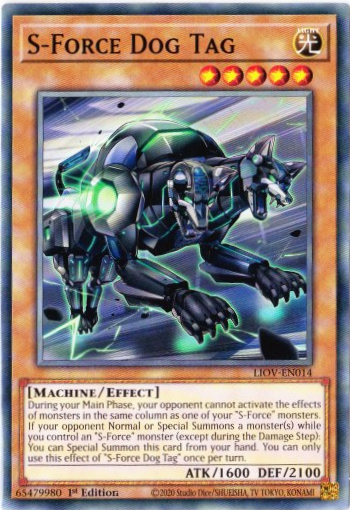 Yu-Gi-Oh! | S-Force Dog Tag | LIOV-EN014 | Common | 1st Ed