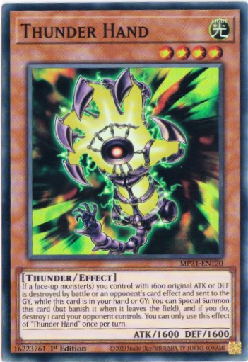 Yu-Gi-Oh! | Thunder Hand | MP21-EN120 | Super Rare | 1st Edition