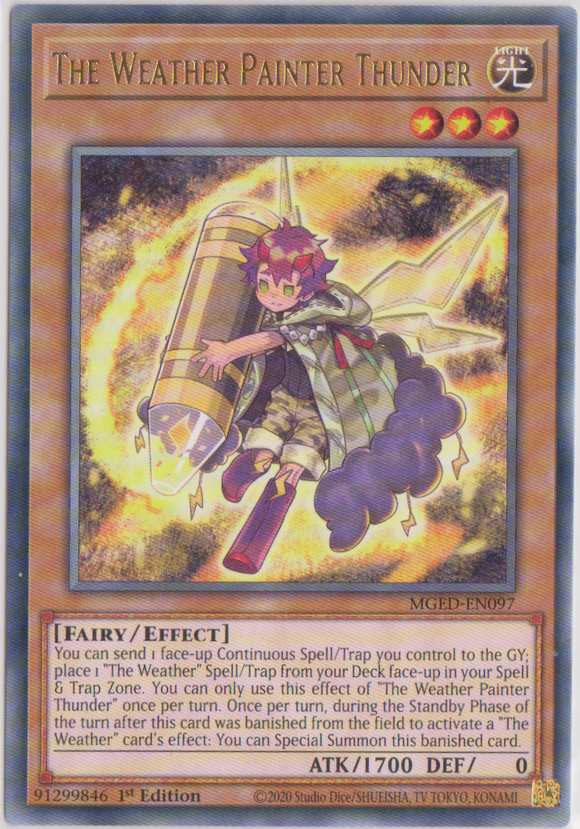 Yu-Gi-Oh! | The Weather Painter Thunder | MGED-EN097 | Rare | 1st Edition