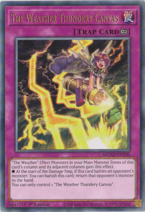 Yu-Gi-Oh! | The Weather Thundery Canvas | MGED-EN100 | Rare | 1st Edition