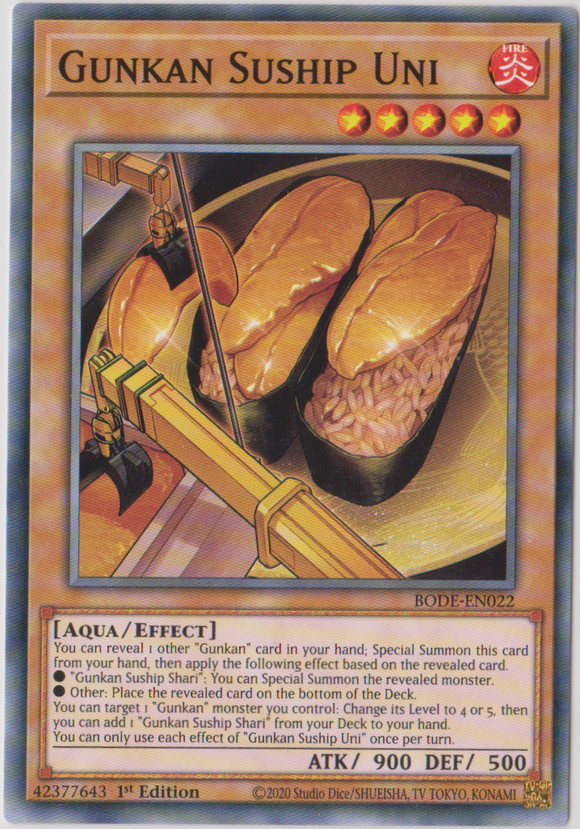 Yu-Gi-Oh! | Gunkan Suship Uni | BODE-EN022 | Common | 1st Edition